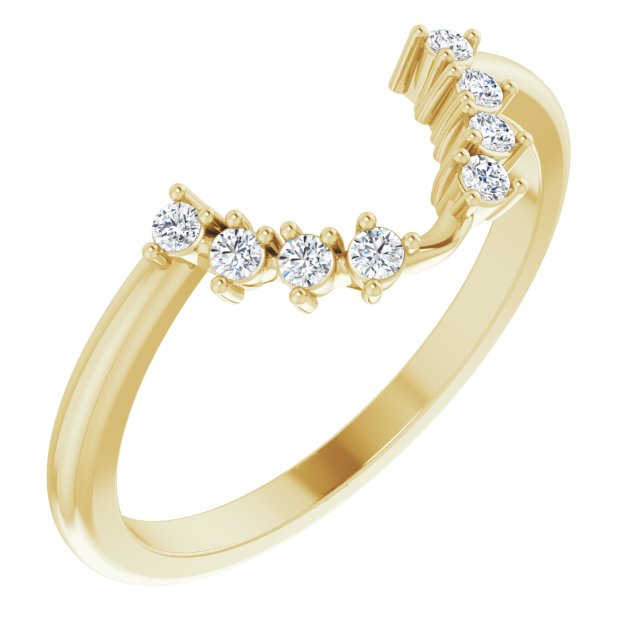 14K .08 CTW Natural Diamond Matching Band for Oval Ring