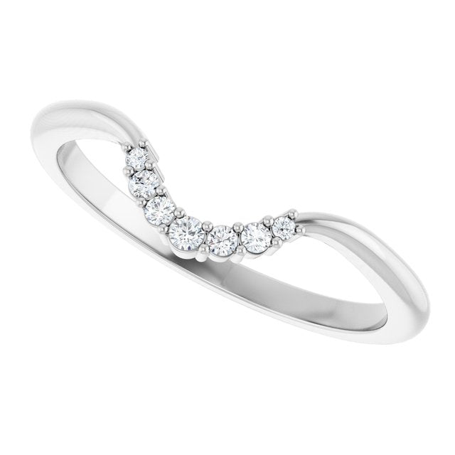 14K White .05 CTW Natural Diamond Matching Band