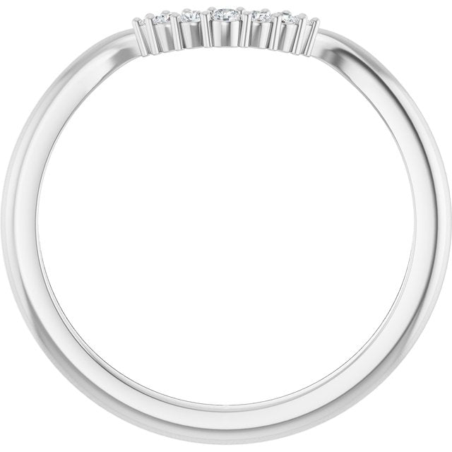 14K White .05 CTW Natural Diamond Matching Band
