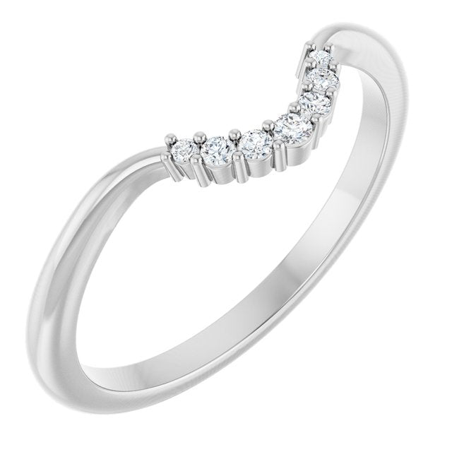 14K White .05 CTW Natural Diamond Matching Band