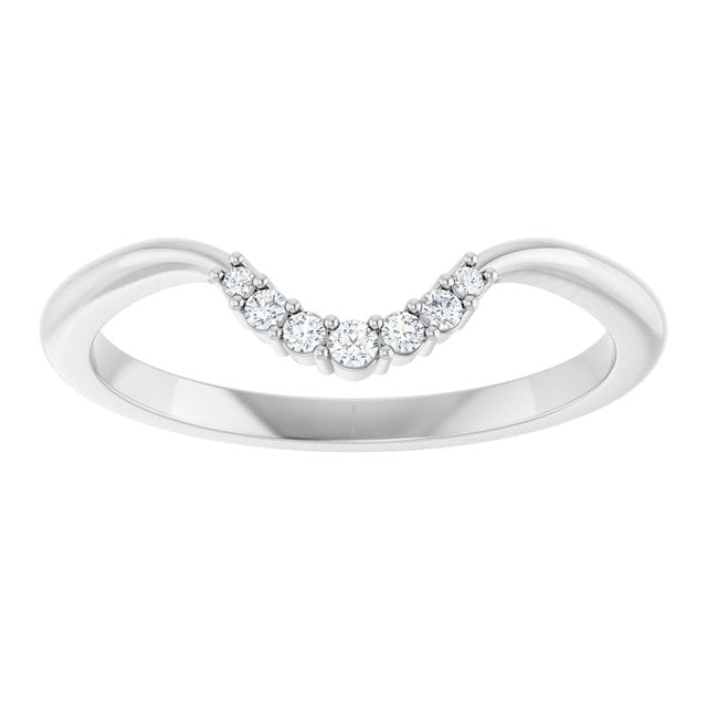 14K White .05 CTW Natural Diamond Matching Band