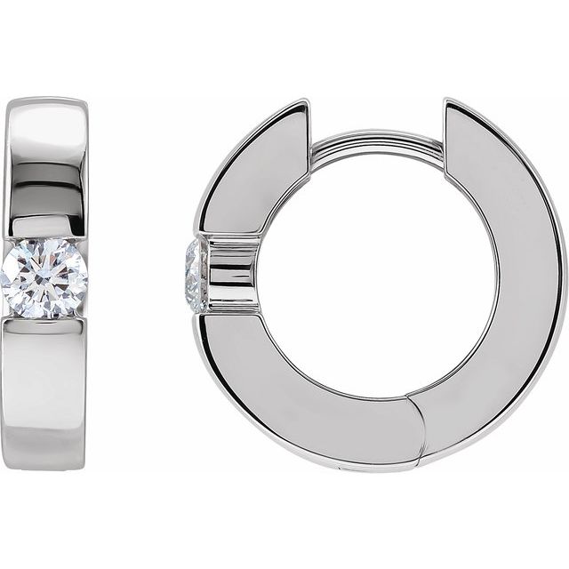 14K 1/3 CTW Lab-Grown Diamond Hinged Huggie Earrings
