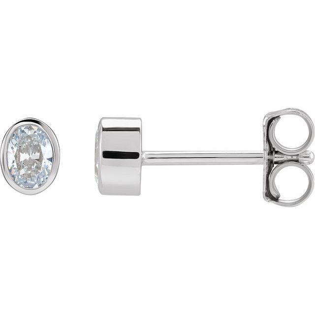 14K 1/5 CTW Lab-Grown Diamond Bezel-Set Earrings