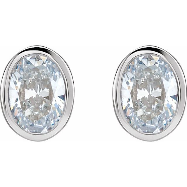 14K 1/5 CTW Lab-Grown Diamond Bezel-Set Earrings