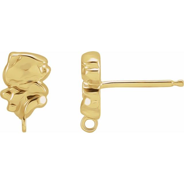 14K Nugget Earring Top