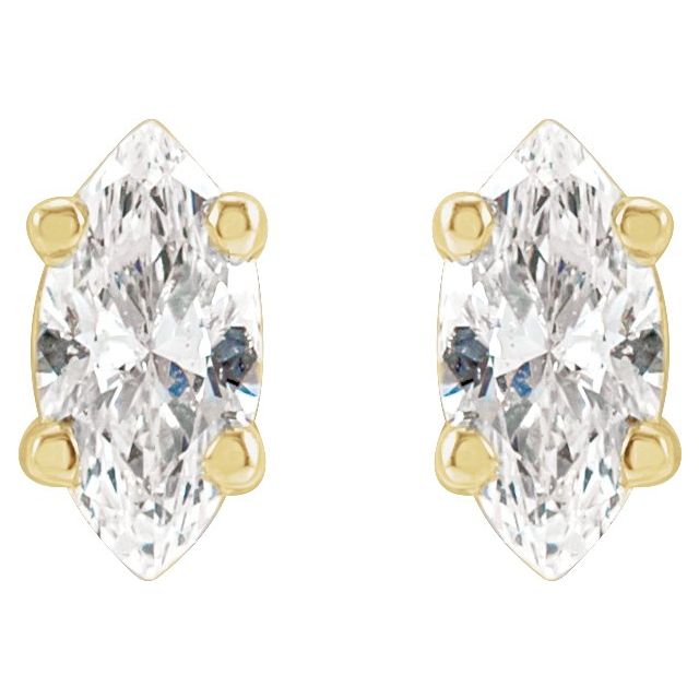 14K 1/8 CTW Natural Diamond Earrings
