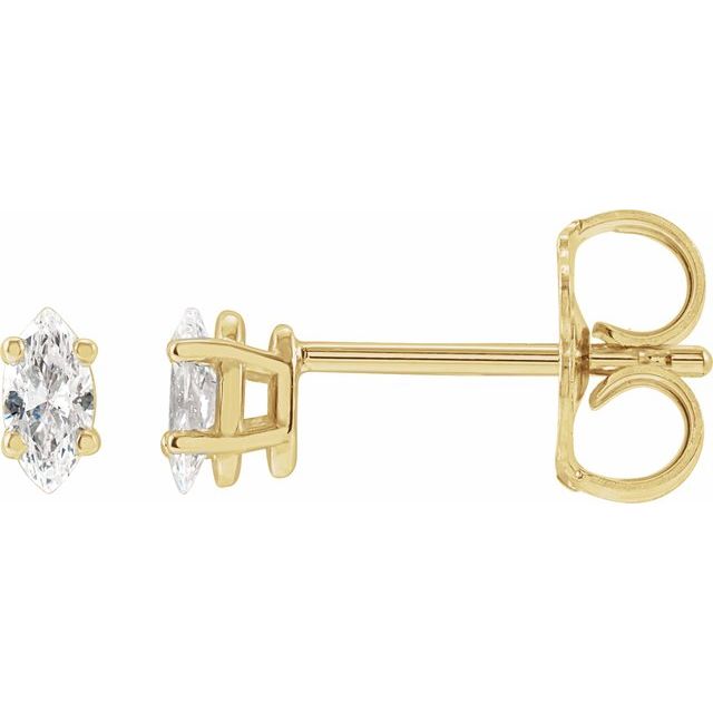 14K 1/8 CTW Natural Diamond Earrings
