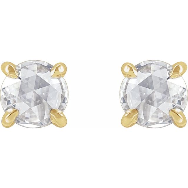 14K Stuller Lab-Grown Moissanite 4-Prong Claw Earrings