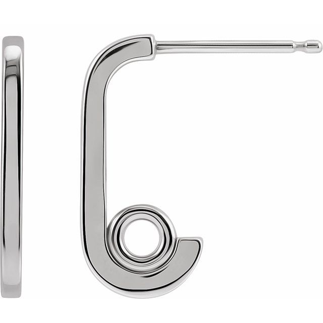 18K J-Hoop Earring Top