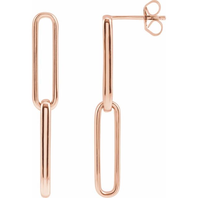 14K Paperclip-Style Earrings