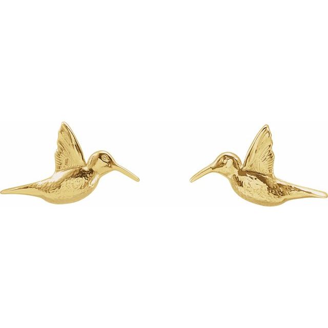 14K Hummingbird Earrings