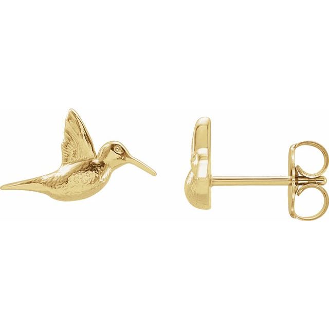 14K Hummingbird Earrings