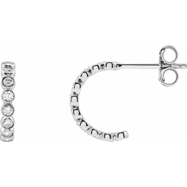 14K 1/3 CTW Lab-Grown Diamond Hoop Earrings