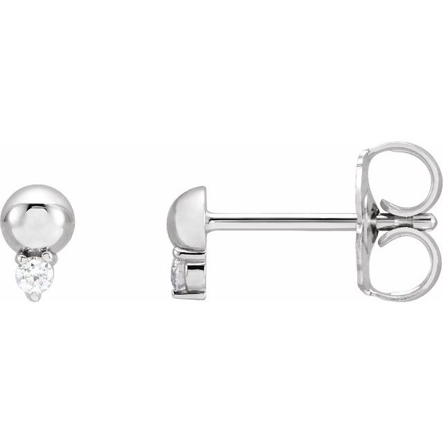 14K .03 CTW Natural Diamond Bead Earrings