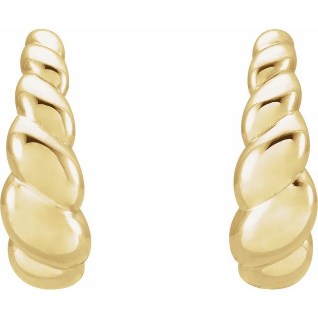 14K Rope Dome Hoop Earrings