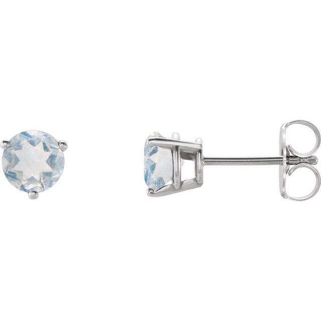 Sterling Silver Natural Blue Sheen Moonstone Earrings