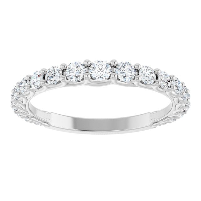 14K White 5/8 CTW Lab-Grown Diamond Matching Band