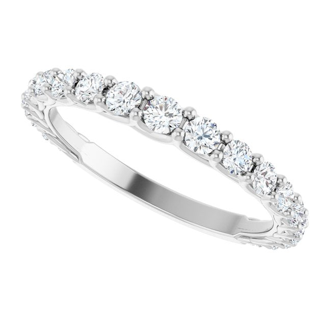 14K White 5/8 CTW Lab-Grown Diamond Matching Band