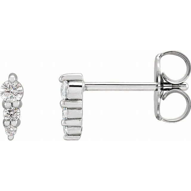 14K .08 CTW Natural Diamond Graduated Bar Earrings
