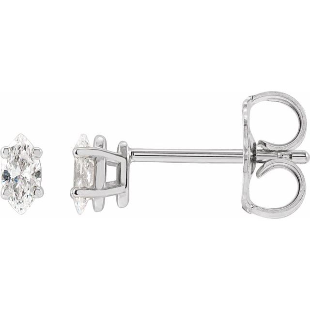 14K 1/8 CTW Natural Diamond Earrings