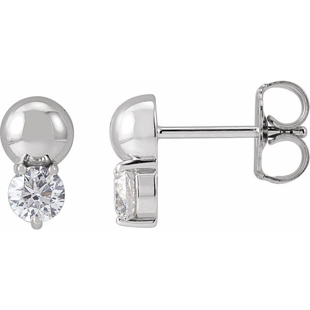 14K 1/3 CTW Natural Diamond Bead Earrings