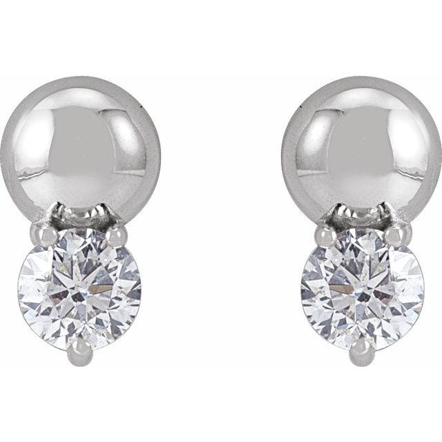 14K 1/3 CTW Natural Diamond Bead Earrings