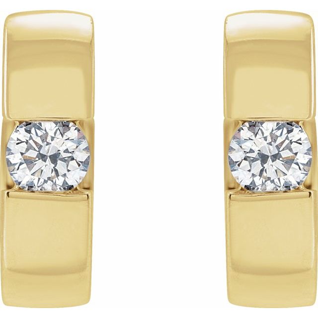 14K 1/4 CTW Lab-Grown Diamond Hinged Huggie Earrings