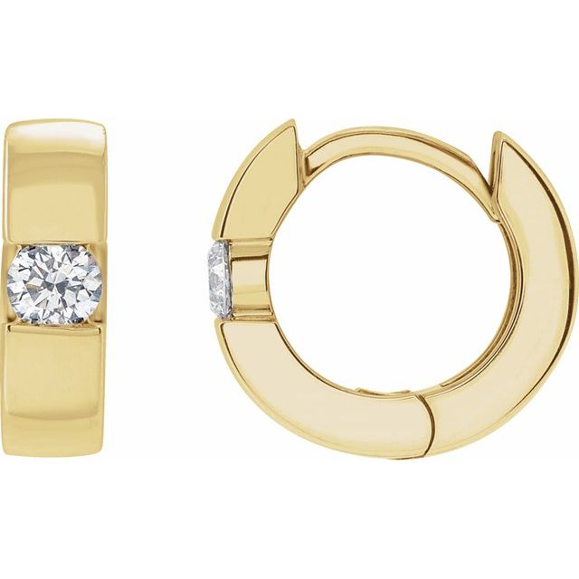 14K 1/4 CTW Lab-Grown Diamond Hinged Huggie Earrings