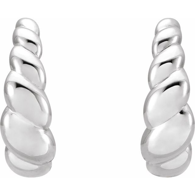 Sterling Silver Rope Dome Hoop Earrings