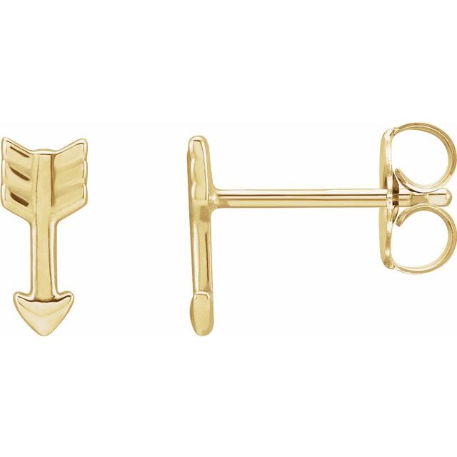 14K Arrow Stud Earrings