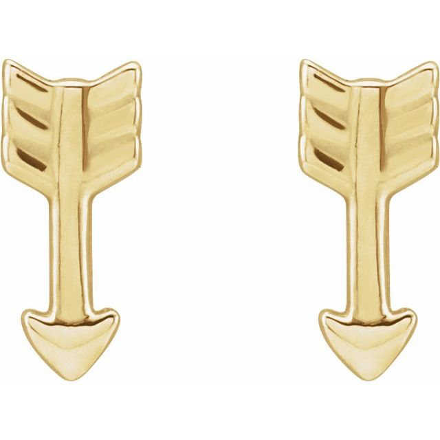 14K Arrow Stud Earrings