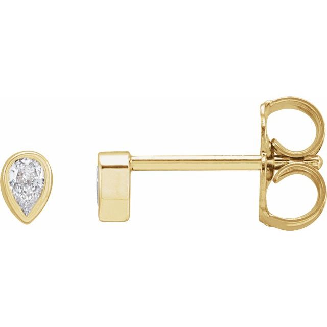 14K .05 CT Lab-Grown Diamond Bezel-Set Earring