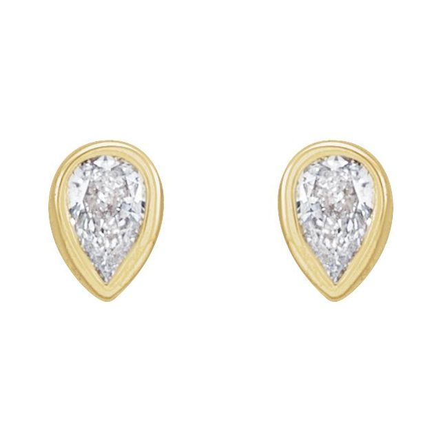 14K 1/10 CTW Lab-Grown Diamond Bezel-Set Earrings