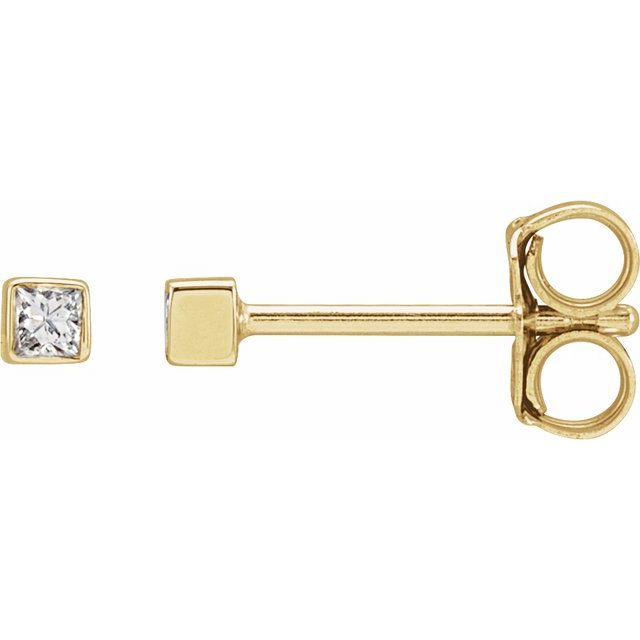 14K .05 CTW Natural Diamond Bezel-Set Earrings