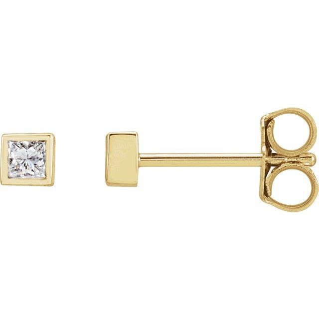 14K 1/6 CTW Natural Diamond Bezel-Set Earrings