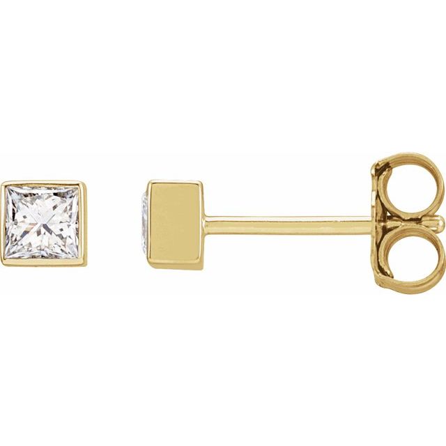 14K 1/5 CTW Lab-Grown Diamond Bezel Earrings