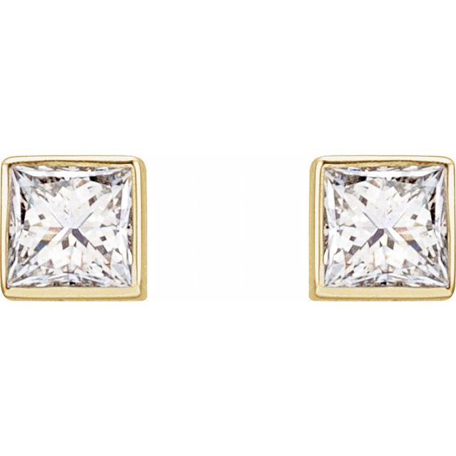 14K 1/5 CTW Lab-Grown Diamond Bezel Earrings