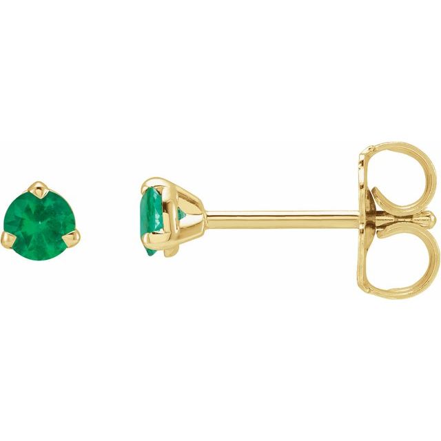 14K Natural Emerald Earrings