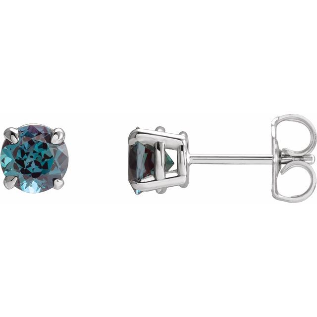 14K Lab-Grown Alexandrite Earrings