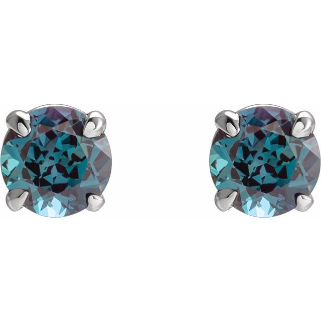 14K Lab-Grown Alexandrite Earrings