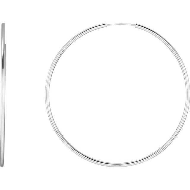 Sterling Silver Endless Tube Hoop Earrings