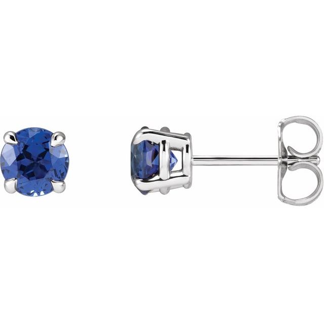 14K Lab-Grown Blue Sapphire Earrings