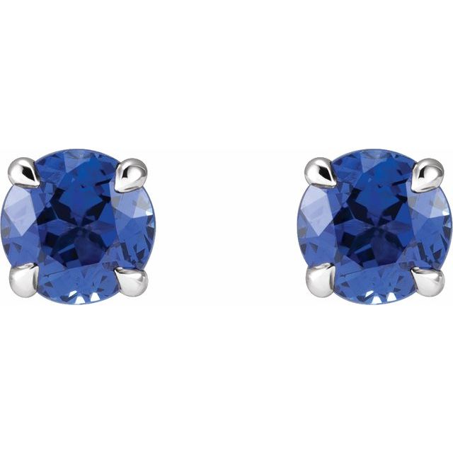 14K Lab-Grown Blue Sapphire Earrings