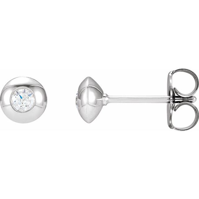 14K 1/3 CTW Lab-Grown Diamond Domed Bezel-Set Earrings