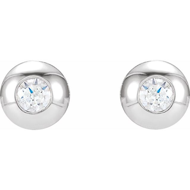 14K 1/3 CTW Lab-Grown Diamond Domed Bezel-Set Earrings