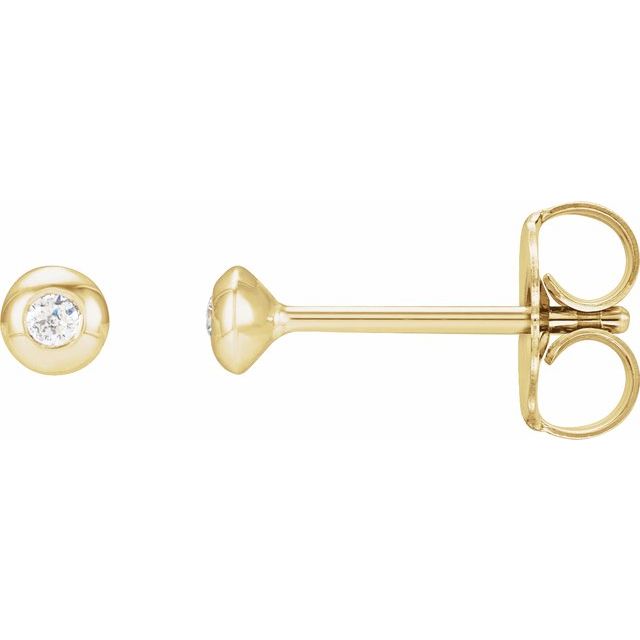 14K .03 CTW Natural Diamond Domed Bezel-Set Earrings