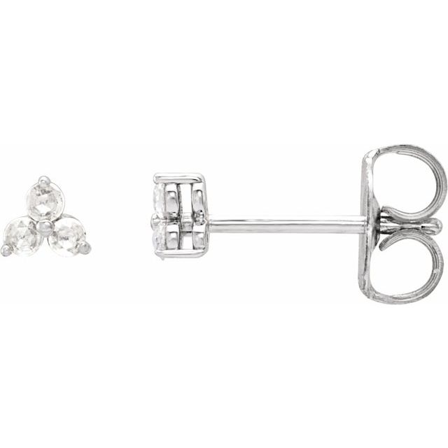 14K .05 CTW -Cut Natural Diamond Three-Stone Earrings