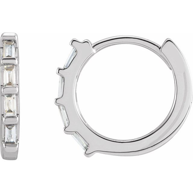 14K 1/10 CTW Natural Diamond Huggie Earrings