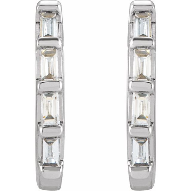14K 1/10 CTW Natural Diamond Huggie Earrings