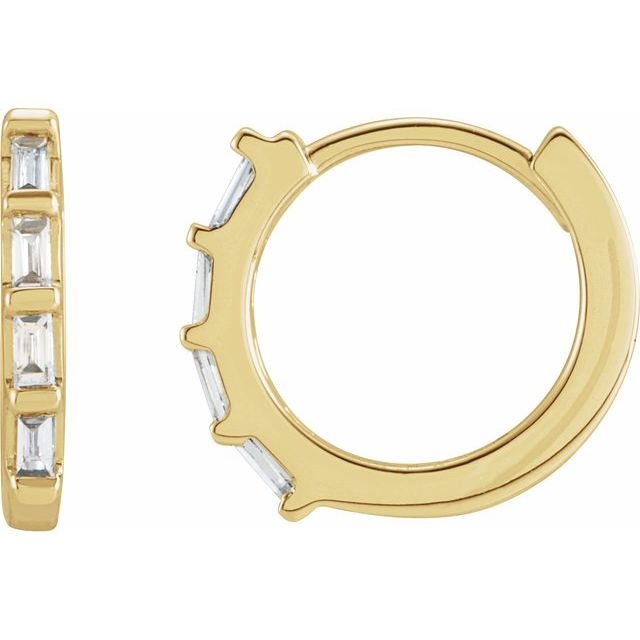 14K 1/10 CTW Natural Diamond Huggie Earrings